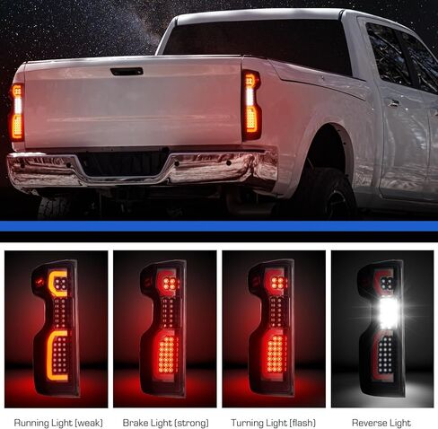 مصابيح خلفية LED مناسبة لسيارة Chevy Silverado 1500 2019-2023، Silverado 2500 HD 3500 HD 2020-2023، مجموعة الضوء الخلفي (عدسة دخان سوداء) in Kuwait