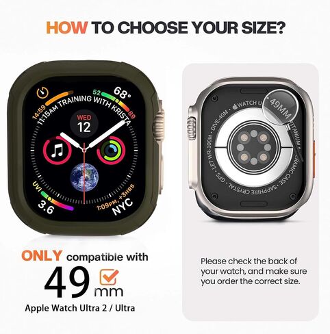 Bumper Case for Apple Watch Series Ultra 2 Ultra 49mm, Ultra Thin Soft TPU Shockproof Case Cover Bumper Protector for iWatch Accessories (No Screen Protector) 49mm in Saudi Arabia
