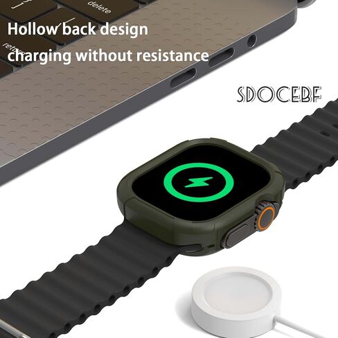 Bumper Case for Apple Watch Series Ultra 2 Ultra 49mm, Ultra Thin Soft TPU Shockproof Case Cover Bumper Protector for iWatch Accessories (No Screen Protector) 49mm in Saudi Arabia
