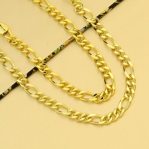 14K Gold Figaro Link Bracelets for Women & Men - Dainty Gold Jewelry, Elegant Chain Design, Gift-Ready 6.5MM in Sizes 7 to 9 Inches in Saudi Arabia