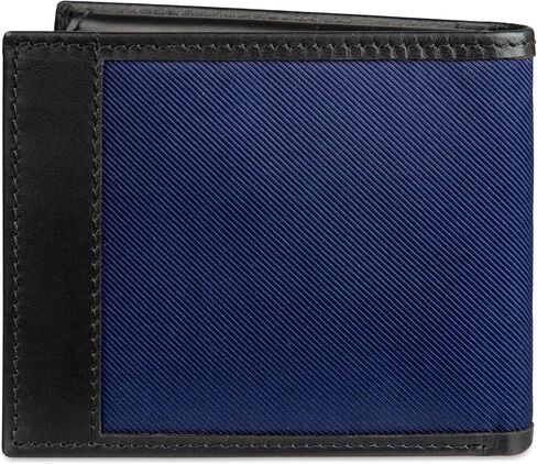 Tommy Hilfiger Men's RFID Classic Stripe Fabric Inlay Leather Wallet-Passcase, Trifold and Magnetic Front Pocket in Saudi Arabia