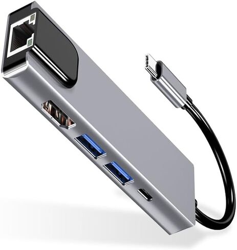 موزع محول متعدد المنافذ USB C، 8 في 1، RJ45 100 ميجابت في الثانية، تلفزيون 4K HD، بطاقة SD/TF، ​​محور USB مع منفذ إيثرنت، 5 في 1 RJ45 1000 ميجابت في الثانية (8in1 RJ45 1000 ميجابت في الثانية) in Saudi Arabia