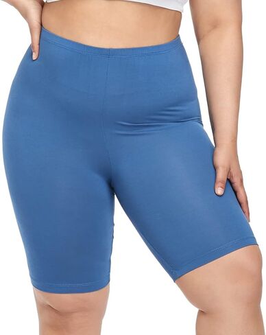 VOGUEMAX Women's Plus Size Short Leggings Stretchy Slip Shorts Mid Thigh Lightweight Pants in Kuwait