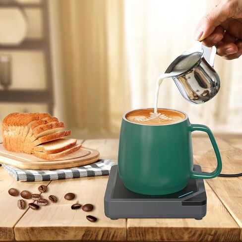 Coffee Mug Warmer Set with Dual USB & Fast Charger - Yolin Cup Warmer for Office Desk Use with 10 OZ Cup - Keeps Cocoa, Tea, Water, Milk and Candle Warm in Kuwait