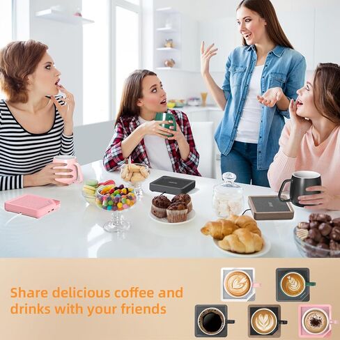 Coffee Mug Warmer Set with Dual USB & Fast Charger - Yolin Cup Warmer for Office Desk Use with 10 OZ Cup - Keeps Cocoa, Tea, Water, Milk and Candle Warm in Kuwait