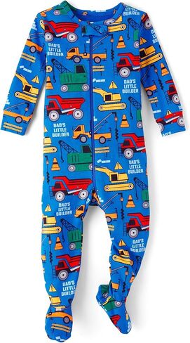 The Children's Place Baby-Boys And Toddler Long Sleeve 100% Cotton Zip-Front One Piece Footed Pajamas in Kuwait