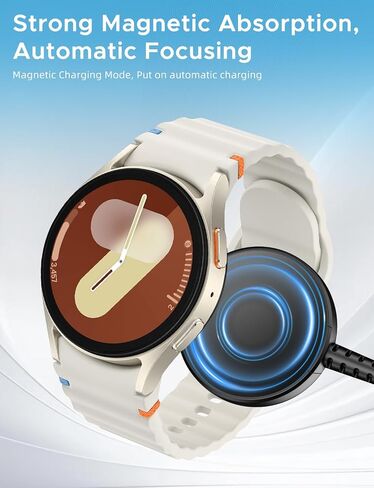 تمت ترقيته لشاحن ساعة Samsung متوافق مع ساعة Galaxy Watch 7/6/6 Classic/5/5 Pro/4/4 Classic/3/Active Ultra/FE Galaxy Watch شاحن USB مغناطيسي لاسلكي لساعة Samsung Galaxy Watch-3.3ft in Kuwait