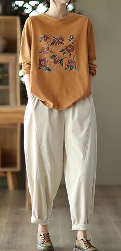 chouyatou Womens Fall Winter Loose Corduroy Pants Elastic High Waisted Straight Leg Trouser with Pockets in Saudi Arabia