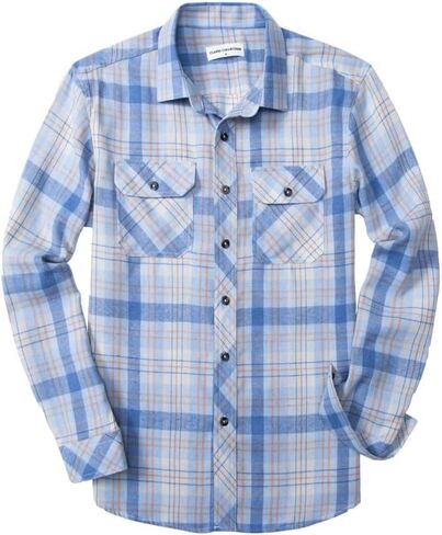 Men's Flannel Shirts Long Sleeve Button Down Shirts for Men Regular Fit Casual Shirt Jacket with Pockets in Kuwait