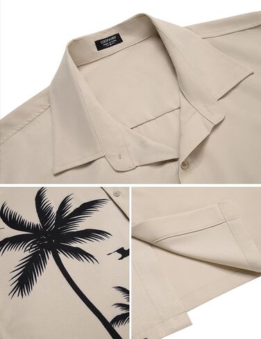 COOFANDY Mens Hawaiian Tropical Shirts Short Sleeve Button Down Summer Beach Shirt with Pocket in Saudi Arabia