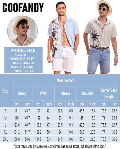 COOFANDY Mens Hawaiian Tropical Shirts Short Sleeve Button Down Summer Beach Shirt with Pocket in Saudi Arabia