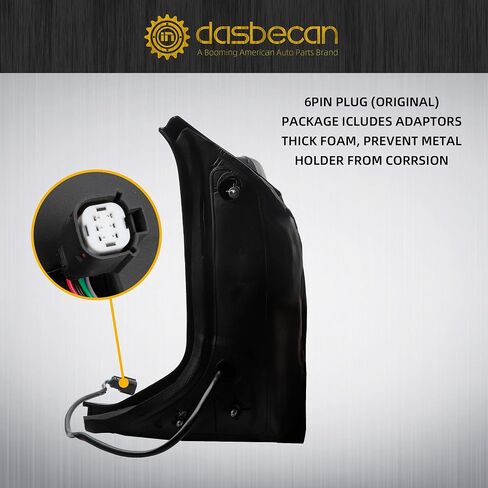 Dasbecan Passenger Right Side Mirror Compatible With 2015-Onward Ford Transit 150 250 350 Power Heated Mirror/Amber Signal Light/Manual Fold/Convex Mirror with Long Arm in Saudi Arabia
