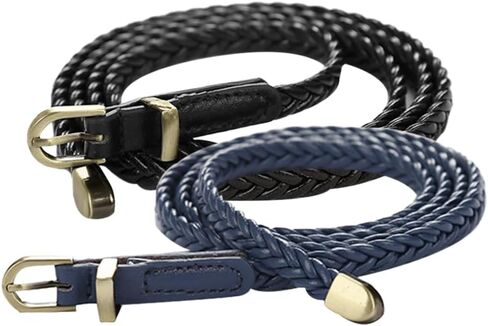 uxcell Women Skinny Braided Belt Woven - Pin Buckle Casual Waist Belt for Dresses in Kuwait