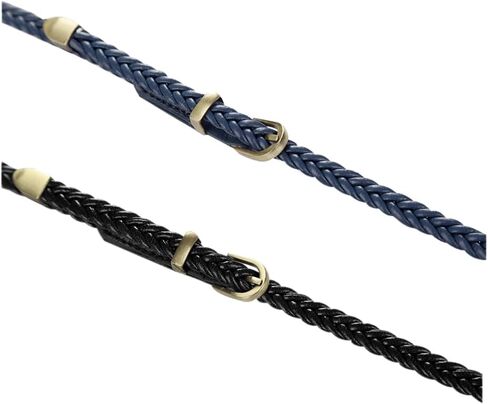 uxcell Women Skinny Braided Belt Woven - Pin Buckle Casual Waist Belt for Dresses in Kuwait