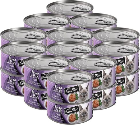 Fussie Cat Fine Dining Pate Oceanfish with Salmon Entrée Wet cat Food, 2.82oz can, case of 24 in Saudi Arabia
