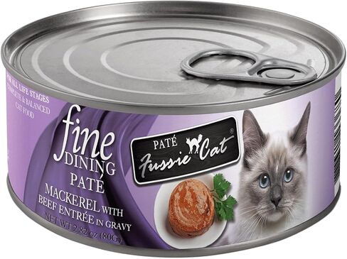 Fussie Cat Fine Dining Pate Oceanfish with Salmon Entrée Wet cat Food, 2.82oz can, case of 24 in Saudi Arabia