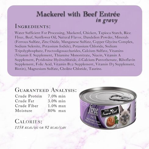 Fussie Cat Fine Dining Pate Oceanfish with Salmon Entrée Wet cat Food, 2.82oz can, case of 24 in Saudi Arabia