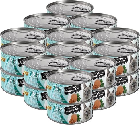 Fussie Cat Fine Dining Pate Oceanfish with Salmon Entrée Wet cat Food, 2.82oz can, case of 24 in Saudi Arabia