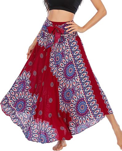Womens Boho Skirt Long Skirts Hippie Clothes for Women with Tie in Kuwait
