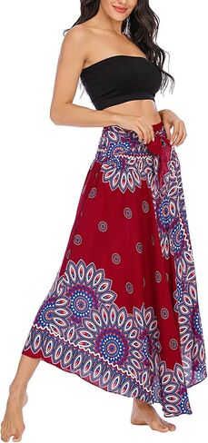 Womens Boho Skirt Long Skirts Hippie Clothes for Women with Tie in Kuwait