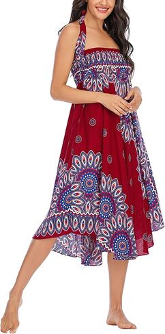 Womens Boho Skirt Long Skirts Hippie Clothes for Women with Tie in Kuwait