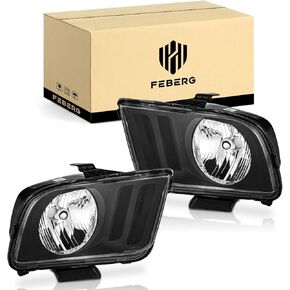 [OE Style Anti-Yellowing Headlights Assembly Compatible with 2005-2009 Ford Mustang, Headlamp Replacement For 2005 2006 2007 2008 2009 Ford Mustang Headlight Assembly