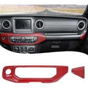 RT-TCZ Center Console Air Conditioner Control Panel Trim Cover Dashboard Decoration Interior Accessories for Jeep Wrangler JL JLU & Gladiator JT 2018-2023,Carbon Fiber Grain