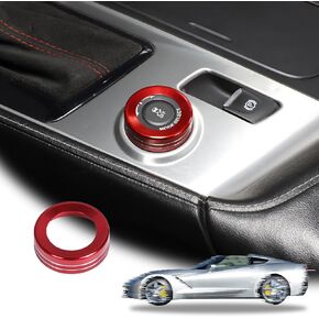 LLKUANG Car Center Console Driving Mode Knob Cover Trim Fit for Chevrolet Corvette C7 2014-2019 Aluminum Alloy Multimedia Adjustment Knob Button Covers-1pcs