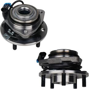 KUSATEC 513124 Front Wheel Bearing and Hub Assembly 2PCS Compatible with Chevy Blazer S10, GMC Jimmy Sonoma, Isuzu Hombre 1998 1999 2000, Oldsmobile Bravada 1997-2001, 5 Lug w/ABS