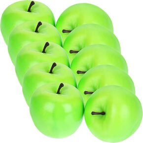 LUOZZY 10pcs Artificial Fruit Apple Fake Green Apple Party Decor Photography Props Supplies