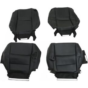 WFLNHB Artificial Leather Front Driver and Passenger Side Bottom and Top Lean Back Seat Cover Black Replacement for Honda Accord 2008-2012