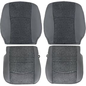 GXARTS Driver and Passenger Side Bottom Lower and Top Lean Back Replacement Cloth Seat Cover Diesel Gray X8 Compatible with Dodge Ram 1500 2500 3500 4500 5500 2013 2014 2015 2017 2018