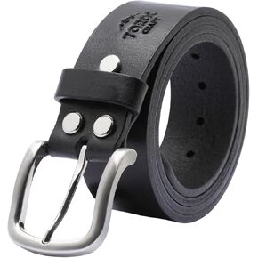 Handmade Premium Genuine Leather Men's Belts, Heavy Duty Belt for Men, Classic and Versatile Design, Sturdy Buckle, Black