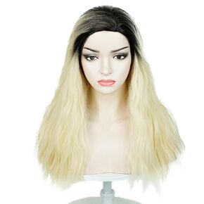 LABEAUTÉ Max Beauty Unisex Kids Green Wig Short Curly Wavy Wigs with White Eyebrow for Halloween + Cap