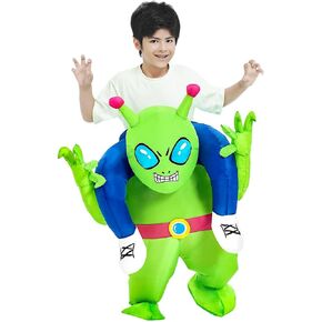 Inflatable Alien Costume For Kids/Teens,Funny Blow Up Riding Alien Costume,Halloween Alien Abduction Inflatable Costume Boys Girls