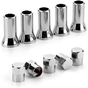 10 PCS Car Bayonet Valve Cap, Aluminum Alloy ABS Wheel Valve Stem Cover Trumpet Cover, Leak-Proof and Corrosion-Resistant Car Tire Valve Cover, Universal for Cars (Silver #2)