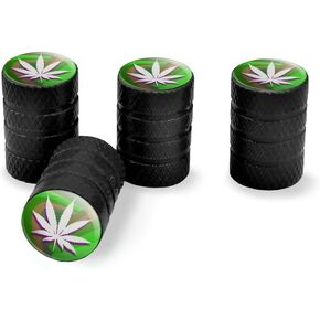 GRAPHICS & MORE Marijuana Leaf Pot Weed Psychedelic Tire Rim Wheel Aluminum Valve Stem Caps