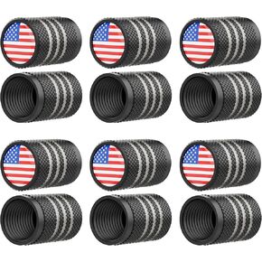 Tire Valve Stem Caps-6 Pack Color Flag,Anodized Aluminum with Rubber Ring Inside Corrosion Resistant and Leak-Proof,Universal Dustproof Stem Covers for Cars,Trucks,Bikes,Motorcycles,Bicycles.