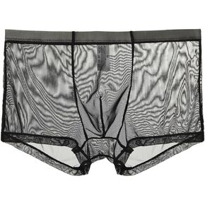 Men Underwear Sexy Mesh Breathable Boxer Briefs Low Rise Male Boxers Lingerie Valentines Day Gifts for Him