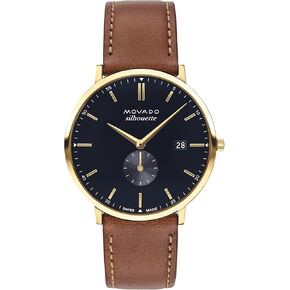 ساعة موفادو سيلويت للرجال - حركة كوارتز سويسرية، حزام جلدي - مقاومة للماء حتى 3 ATM - ساعة كلاسيكية فاخرة للرجال - 40 ملم in Kuwait