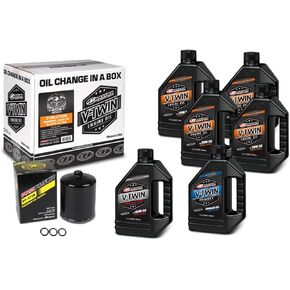 V-Twin Oil Change Kit Mineral w/Black Filter, Evolution
