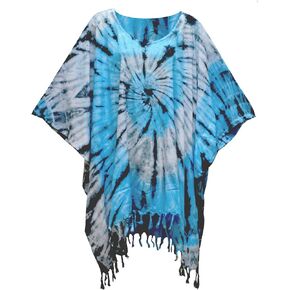 ATM Tie Dye Poncho Caftan Kaftan Blouse Tops Cover Up Real Handmade Plus Size in Saudi Arabia