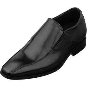 TOTO Men's Invisible Height Increasing Elevator Shoes - Premium Leather Formal Dress Shoes - 2.2 Inches Taller