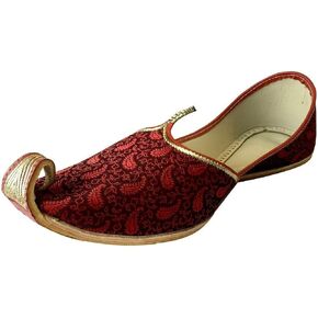 Men's Gold Khussa Shoes Punjabi Jutti Indian Ethnic Mojari Tribal Bridal Shoes