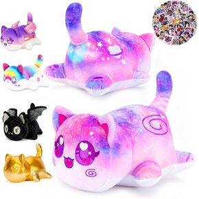 61-PCS-Goddess Cat Plush +60-Stickers-Plush,Cat Plush Toys Blind Box Cat Plush Series-100% Polyester Embroidery Plush Pillow-Cute Popular Cat Plush Collectibles(Goddess Cat Plush)