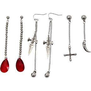 Hunter X Hunter Anime Jewelry HxH Kuripika Drop Stud Dangle Closed Back Earrings Set 3 Pack Accessories Merch