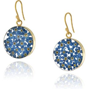 Amazon Essentials Sterling Silver Pressed Flower Circle Drop Earrings (previously Amazon Collection)