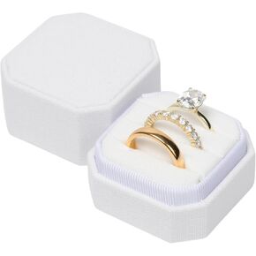 Oat Linen Wedding Ring Box, Engagement Ring Box, 3 Slot Ring Box, Linen Ring Box, Wedding Day Ring Box for Ceremony and Detail Photos, Modern Ring Box with Removable Lid