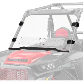 KEMIMOTO 14-18 XP 1000 Front Windshield 2-IN-1 Vented Pre-Installed Rubber Strip, Compatible with 2014-2018 Polaris RZR XP 1000 / RZR 900 / RZR XP Turbo, Hard-Coated PC Less Fog Front Full Window
