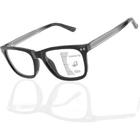 Progressive Multifocal Reading Glasses Men with Metal Core Wire Trifocal Transition Computer Readers Acetate Frame